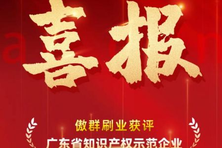 科技強企，刷新無限|傲群刷業榮獲省知識產權示范企業